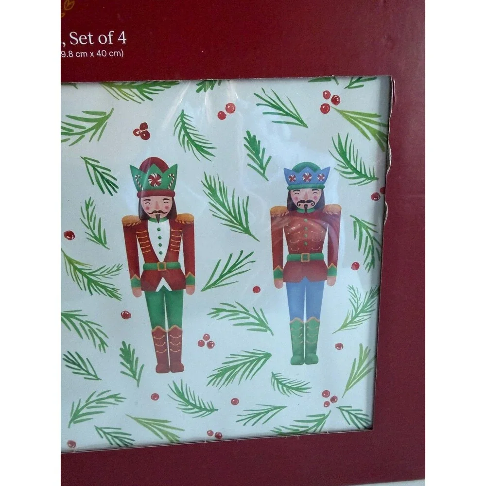 Lenox Christmas Bayberry Nutcracker Placemats Hardboard Cork Set of 4 Boxed
